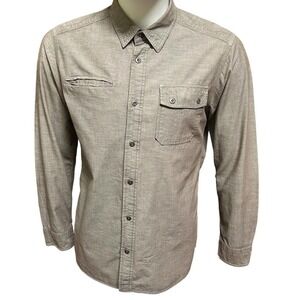 Patagonia Shirt Mens Sz M Organic Cotton Front Pockets Lg Sleeve Outdoors Flaws‎